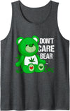 Funny Bear Smoking Weed Cannabis Marijuana 4:20 Weed Bear Herb Bear Don't Care Funny Bear Marijuana Cannabis Tank Top - Dark Heather Grey