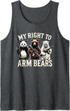 The Rizzly Bear Bro Tees Funny Bear Shirt, My Right To Arm Bears Graphic Men Tank Top - Dark Heather Grey