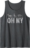 Wild Animal DESIGNS Lions Tigers Bears OH MY - Classic Wizard of Oz Inspired Tank Top - Dark Heather Grey