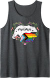 LGBT Gay Progress Pride Shirt Mom Mama Bear Moms LGBTQ Mama Bear Progress Pride Flag Gay Equal Rights Rainbow Tank Top - Dark Heather Grey