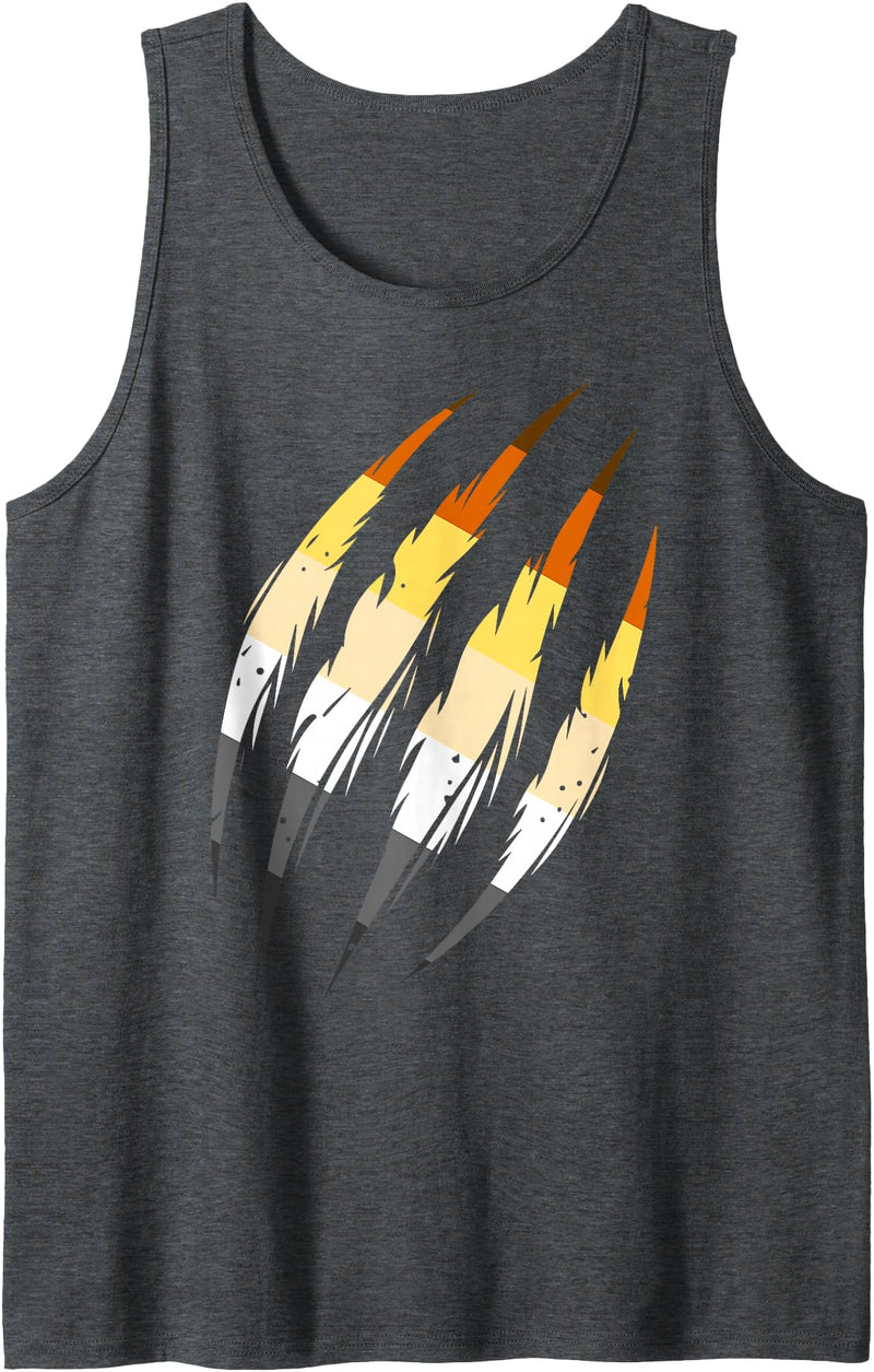 Bear Community Bear Brotherhood Gay Men Gifts Mens Bear Pride Claw Marks Gay Men LGBT Bear Flag Tank Top - Dark Heather Grey