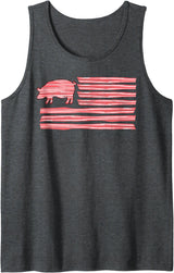 Symbolizes Roasts Hog Meat Sweet Bacon Clothing Sweet Salted Smoke Meaty Pig Flag Artwork Bacon Tank Top - Dark Heather Grey