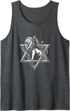 Fashion World Lion of Judah Star of David - Israel Patriotic Shalom Tank Top - Dark Heather Grey