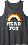 ArtDiggs-BearPride Bear Toy - Gay Bear Pride Rainbow Tank Top - Dark Heather Grey