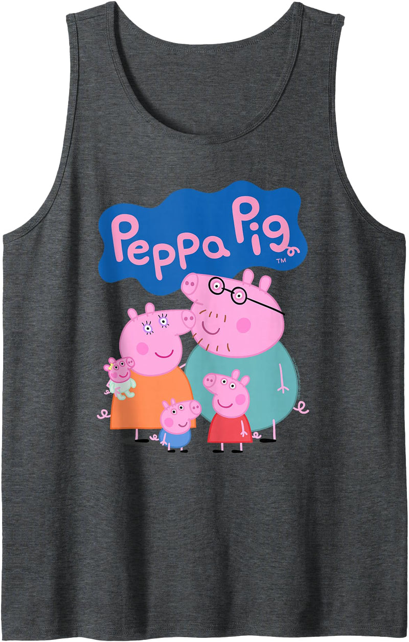 Peppa Pig 20th Anniversary Whole Family Portrait Tank Top - Dark Heather Grey