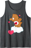 Care Bears Tenderheart Bear Fishing Hearts Tank Top - Dark Heather Grey