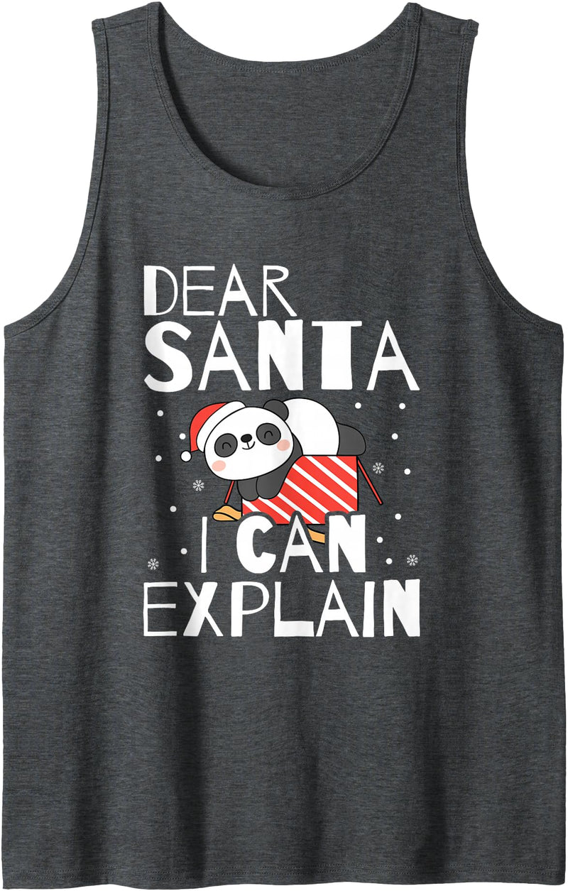 Panda Lover Xmas Panda Bear Christmas Panda Gift Santa Panda Lover Xmas Cute Animal Bear Christmas Panda Tank Top - Dark Heather Grey