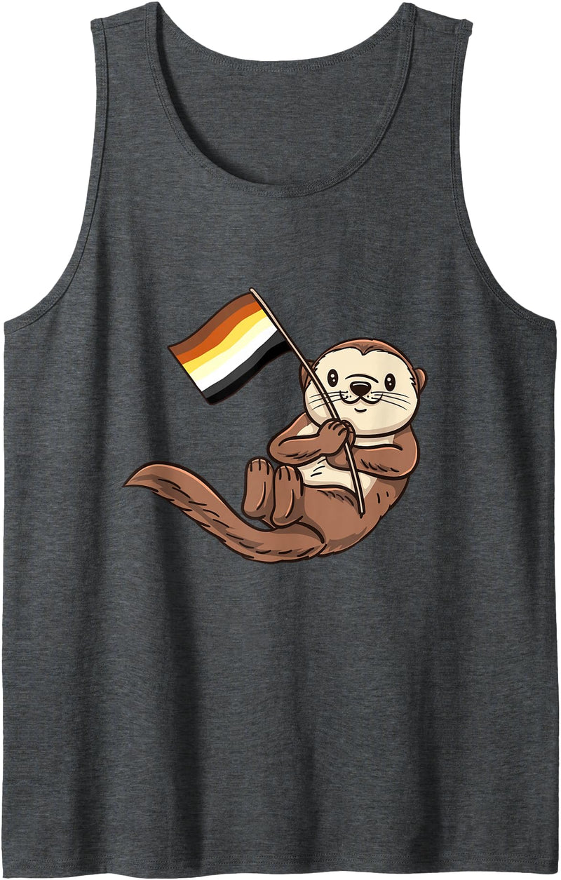 Gay Bear Sea Otter Gay Bear Pride Tank Top - Dark Heather Grey