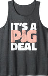 Funny Pig Lover Gifts & Pig Fan Outfits Funny Pig Lover Graphic for Women Men Kids Pig Tank Top - Dark Heather Grey