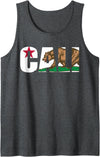 California Republic Flag Souvenir Novelty Gift California Flag Cali Home Love Men Women Kids Tank Top - Dark Heather Grey