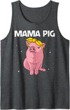 Cool Pig Gift Pig Lover Stuff & Accessories Cute Pig Art For Women Girls Mom Pig Farmer Hog Swine Lover Tank Top - Dark Heather Grey
