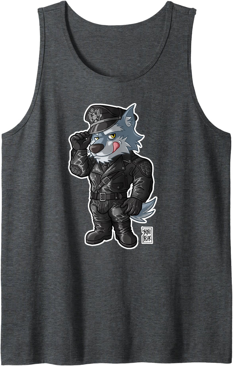 Bobo Bear - Leather Wolf Tank Top - Dark Heather Grey