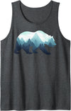 Dramabite Bear Double Exposure Surreal Wildlife Animal Tank Top - Dark Heather Grey
