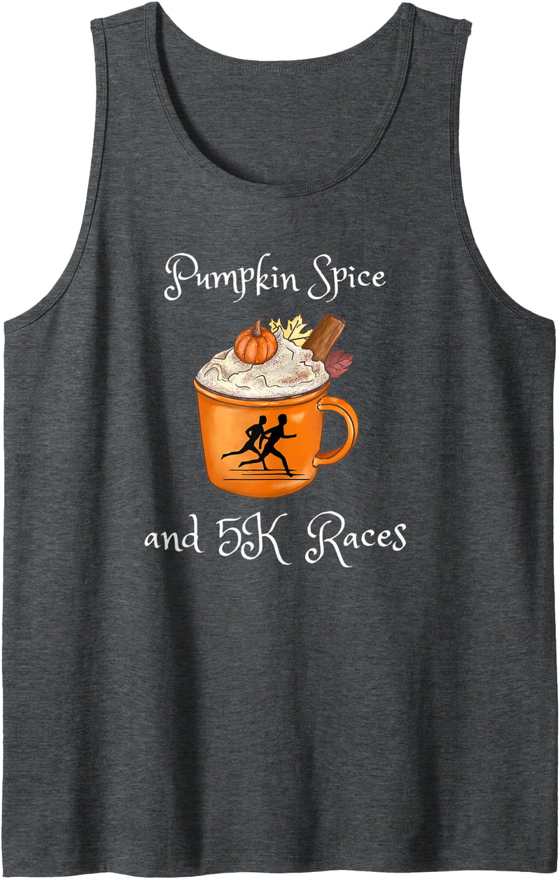 Runner Running and 5K for Fall Autumn Halloween 5K Race Running Runner Pumpkin Spice Fall Autumn Halloween Tank Top - Dark