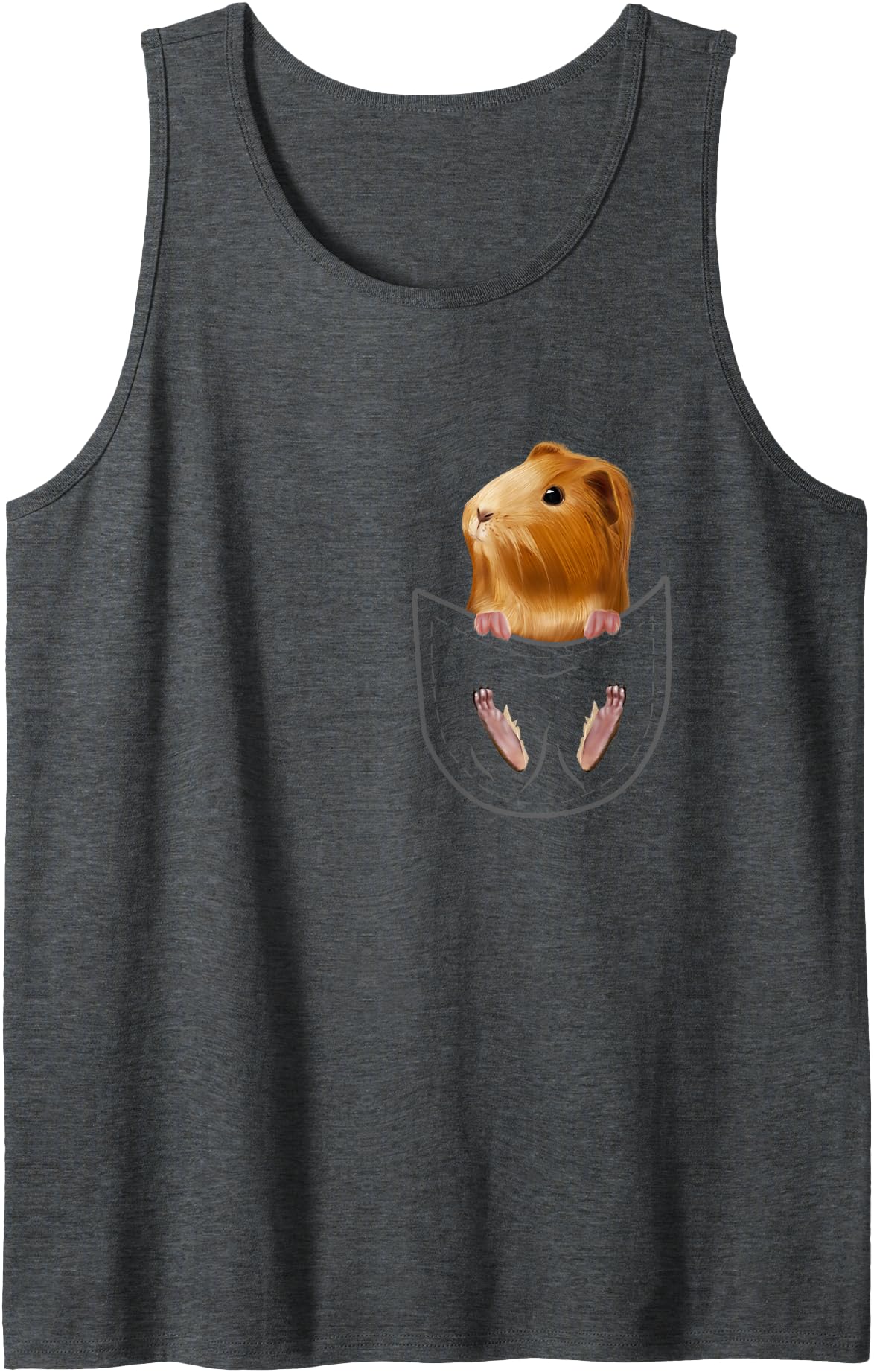 Funny Cavy Breeder Guinea Pig Accessories Clothes Cute Pocket Guinea Pig Lover Owner Stuff Peeg Cavy Piggy Tank Top - Dark Heather Grey