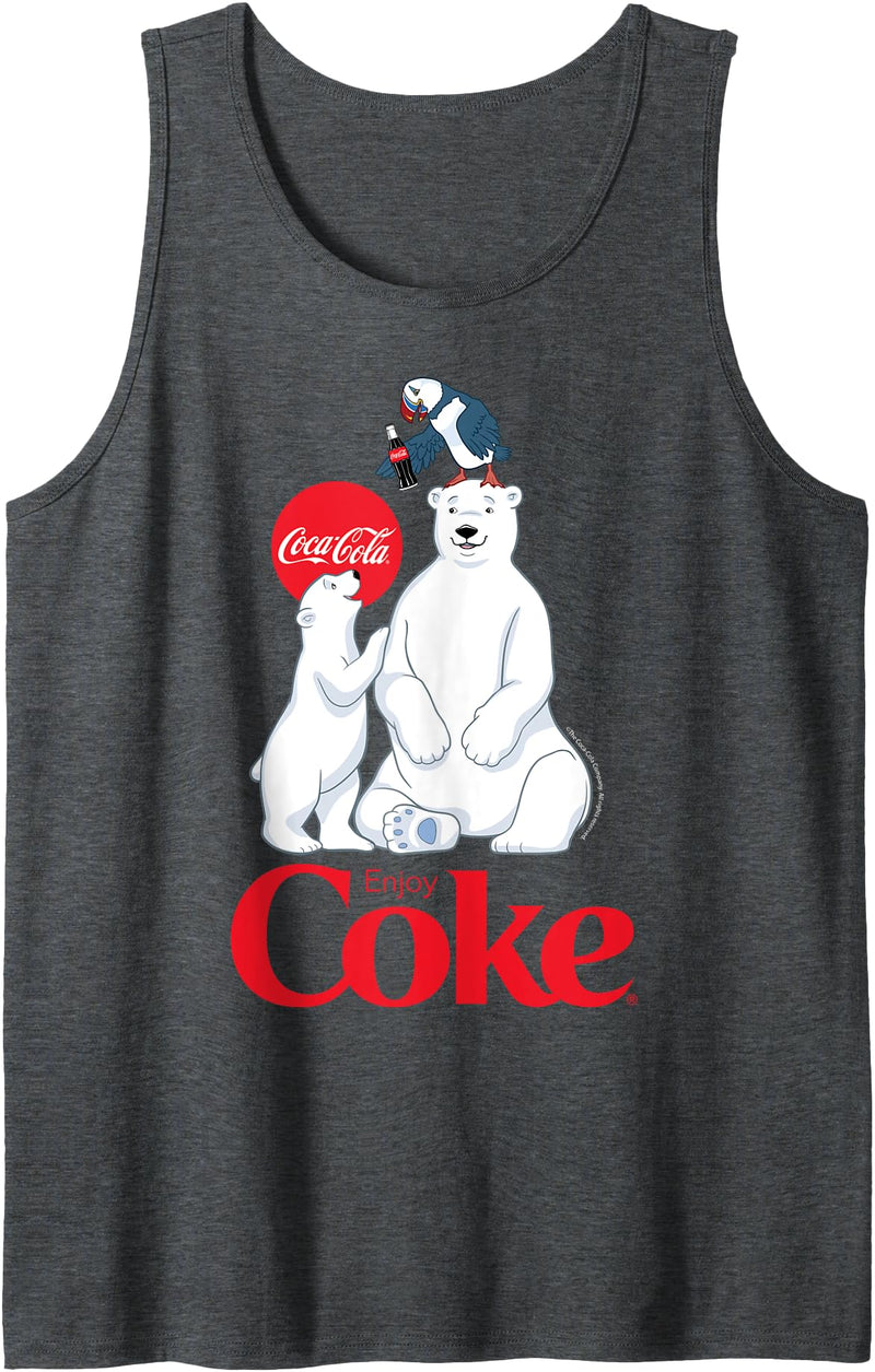 Coca-Cola Company Coca-Cola - Polar Bears And Coca-Cola Tank Top - Dark Heather Grey