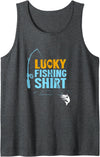 Lucky Fishing Apparel This Is My Lucky Fishing Fisherman's Favorite Artwork Tank Top - Dark Heather Grey