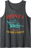 Quint’s Shark est. 1975 Fishing Funny Retro Fishing Tank Top - Dark Heather Grey