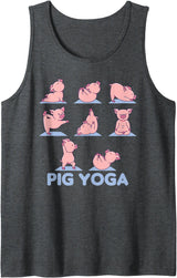 Yoga Animals are doing Sports Pig Yoga Cute Pigs Doing Sport Pig Yoga Tank Top - Dark Heather Grey