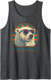 Cool Polar Bear Mom 70s Colorful Design Funny in My Polar Bear Era Cool Animal Mom Graphic Tank Top - Dark Heather Grey