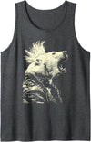 Rebellious Animals Punk Gifts Funny Polar Bear Rocker Musician Animal Punk Rock Grunge Tank Top - Dark Heather Grey