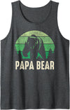 Papa Bear Tops Green Retro Mens gift Tank Tops Papa Bear Tank Top Green Retro Mens gift Tank Top - Dark Heather Grey