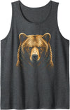 Realistic Bear Portrait Wildlife Realistic Bear Portrait Bear Wildlife Tank Top - Dark Heather Grey