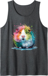 Guinea Pig Mom And Guinea Pig Dad Designs Guinea Pigs Men Woman Colorful Watercolor Guinea Pig Tank Top - Dark Heather Grey