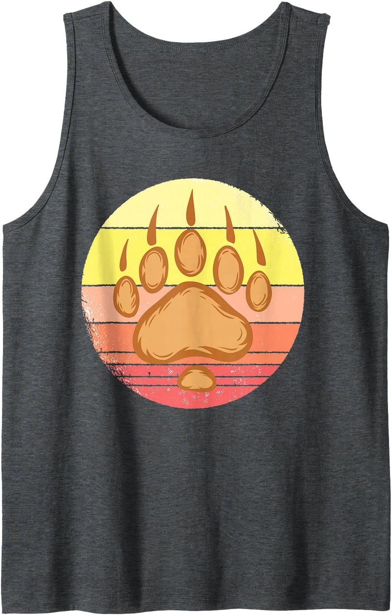 Bearpaw National Park bearpaws Papa Bear Paw Wildlife Tank Top - Dark Heather Grey