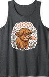 Boop Club Co Boop Highland Cow Nose Cute Farm Animal Floral Humor Tank Top - Dark Heather Grey