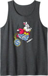 Alice in Wonderland - Rabbit Floral Pants Tank Top in Dark Heather Grey