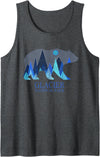 Glacier Grizzly Bear Tsunrisebey Retro Glacier Grizzly Bear Glacier National Park Tank Top - Dark Heather Grey