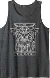 The Ghoulish Garb The Devil Tarot Card Baphomet Satanic Witch Gothic Halloween Tank Top - Dark Heather Grey