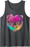 Funny Mother Mommy Mama Bear Face Mama Bear Face Colorful Sunglasses Funny Mom Mother's Day Tank Top - Dark Heather Grey