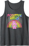 Care Bears Positive Vibes Rainbow With Cheer Bear Tank Top - Dark Heather Grey