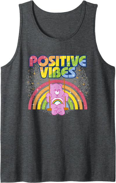 Positive Vibes Rainbow With Cheer Bear Tank Top