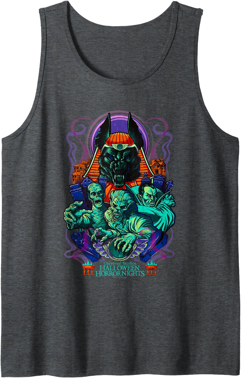 Halloween Horror Nights Universal Monsters The Mummy Tank Top - Dark Heather Grey
