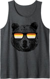 Equal Rights Gay Bear Sânpebe Designs Gay Bear with Sunglasses Tank Top - Dark Heather Grey