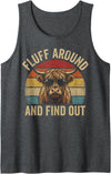 Funny Highland Cow Western Humor Fluff Around and Find Out Funny Retro Highland Cow Sunglasse Tank Top - Dark Heather Grey