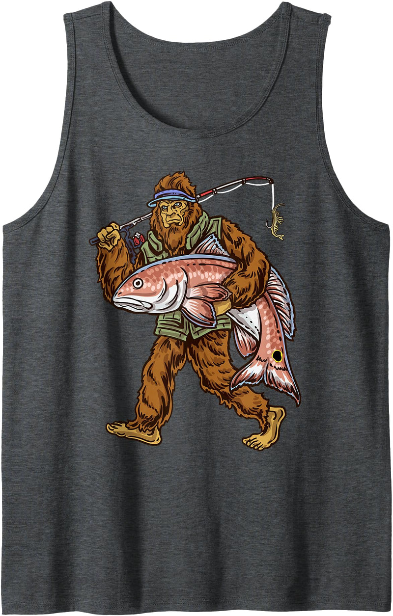 Northern Outdoors Redfish Collection Redfish Fishing Hunting Bigfoot Fishermen Tank Top - Dark Heather Grey