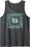 Mens Peppa Pig Father's Day Expert Daddy Vintage Faded Box Logo Tank Top - Dark Heather Grey