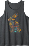 Happy Easter Funny Rabbit Bunny Eggs Basket - Cute Tank Top in Dark Heather Grey