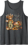 Highland Cow God's Got A Plan Mine was Terrible God's Got A Plan Mine was Terrible Christian Highland Cow Tank Top - Dark