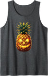 Summer Halloween Happy Summerween Spooky Summer Pineapple Jack-O-Lantern Happy Summerween Tank Top - Dark Heather Grey