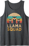 Llama Squad With Glasses Funny Funny Llama Squad Sunglasses Cool Llamas Vintage Gift Tank Top - Dark Heather Grey