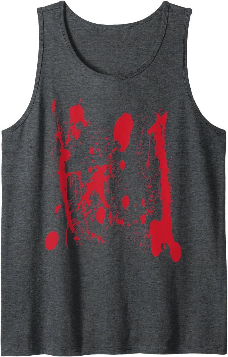 Blood Splatter Halloween Zombie Victim Tank Top - Dark Heather Grey
