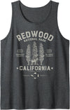 Lique Redwood Redwood National Park Vintage California Bear Gift Men Women Tank Top - Dark Heather Grey