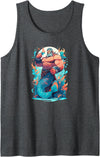 Gay Pride Merman Bear Muscle Daddy Hunk Mermaid Merdaddy Security Merman Daddy Fish Father's Day Mermaid Men Tank Top - Dark Heather Grey