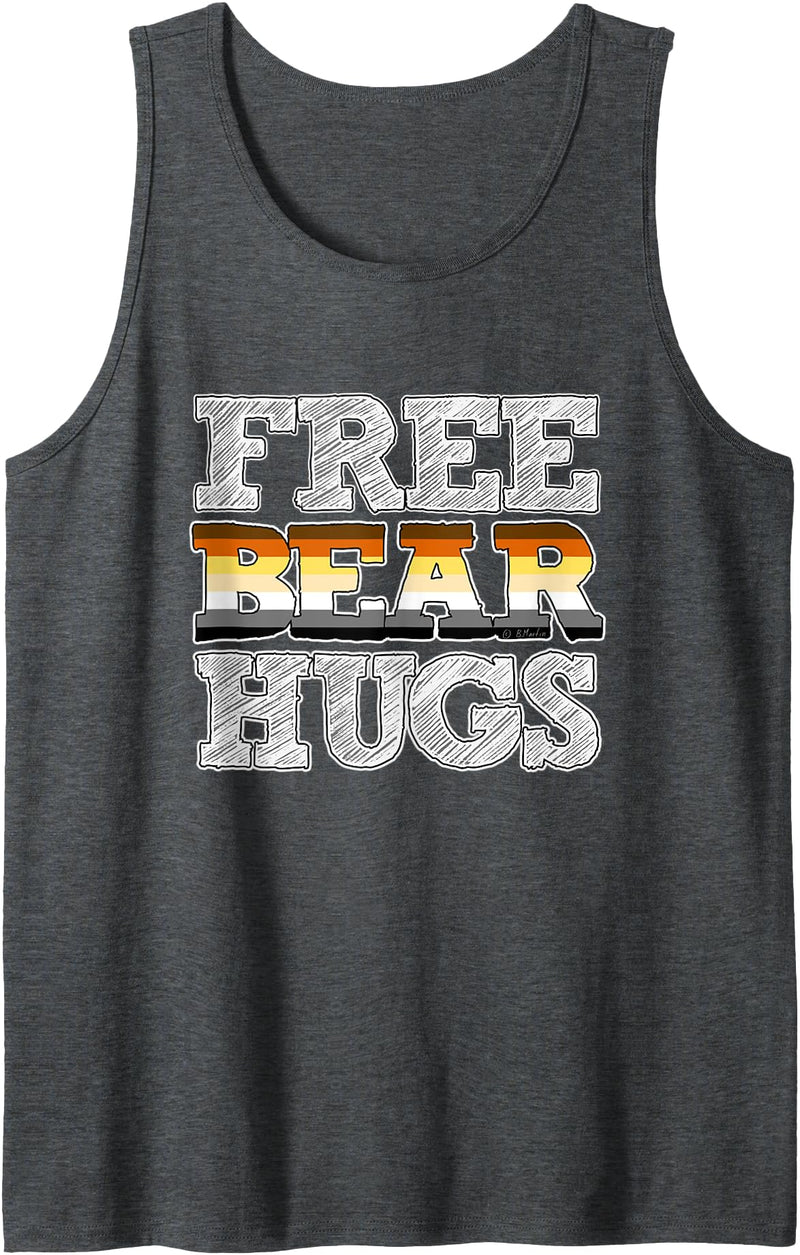 Gay Bear Pride Gifts Studio Gay Bear Pride Free Bear Hugs Tank Top - Dark Heather Grey