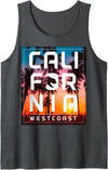 We Love California California West Coast Pride Bear LA San Diego Vintage Cali Tank Top - Dark Heather Grey